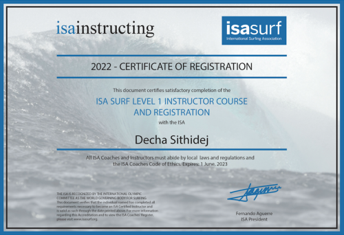 ISA Surf certified Instructors